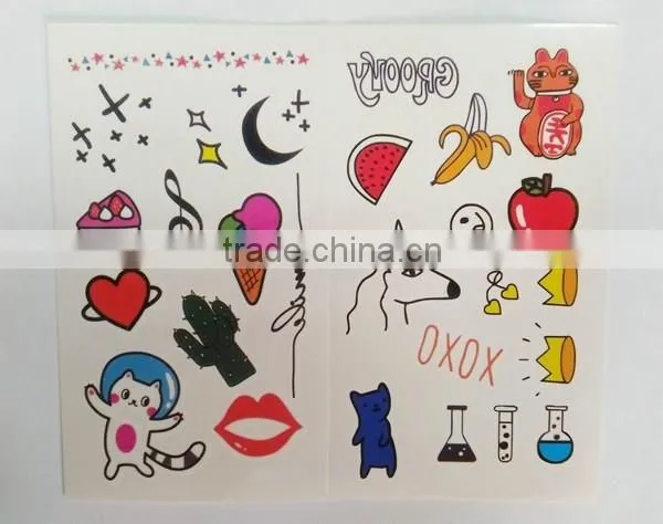 custom fashion small tattoo cute cartoon temporary tattoo holiday waterproof tattoo sticker