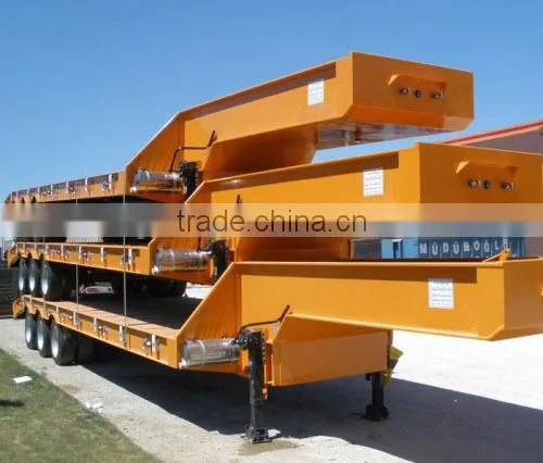 50tons Tire Uncovered Type Low Boy Trailer With Mechanical Ladders,Low Bed Truck Trailer Price (hydraulic Ladders Are Optional)
