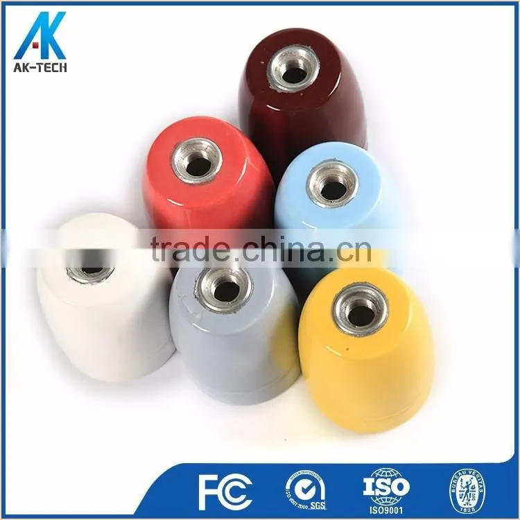 e27 ceramic lampholder , high frequency porcelain red candlestick lamp base