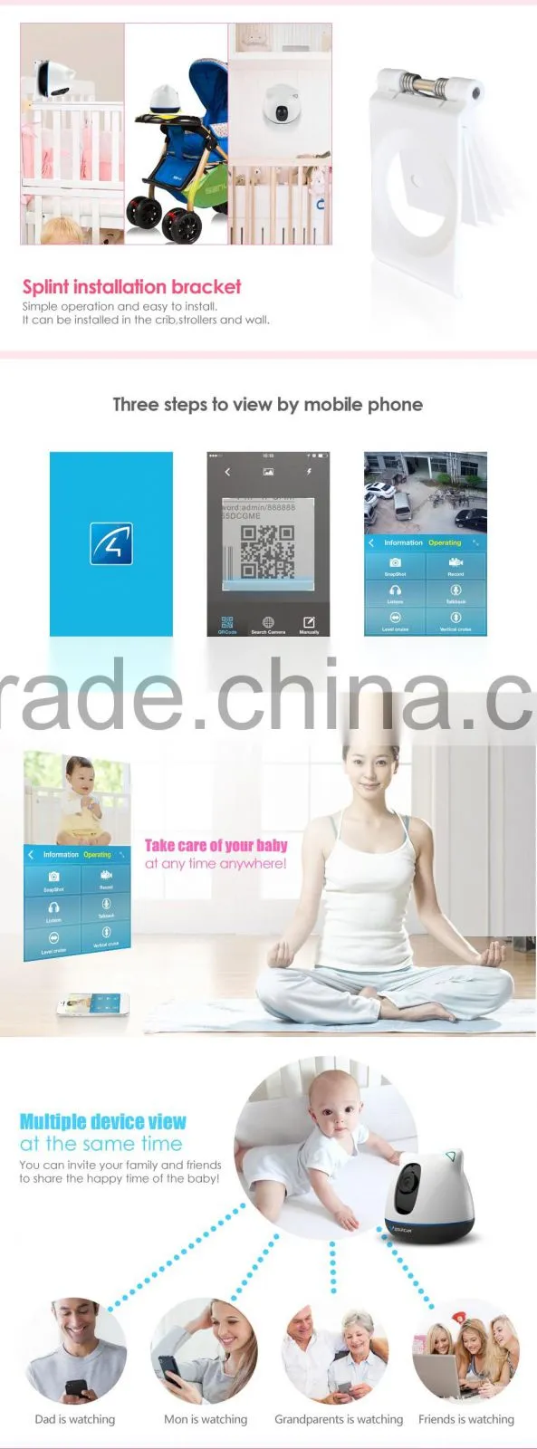 VStarcam H.264 720P long distance electronic baby monitor wireless