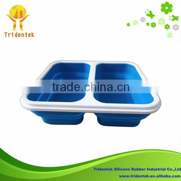 2014 new design and food grade silicon storage container lunch box