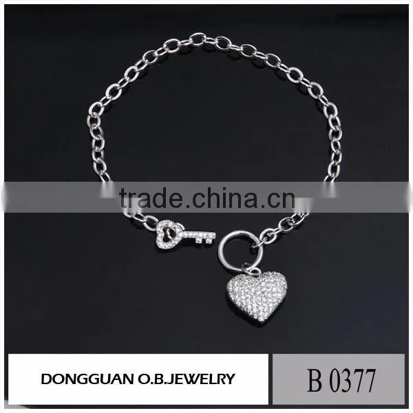 New arrival rhodium plated cheap handmade bracelet