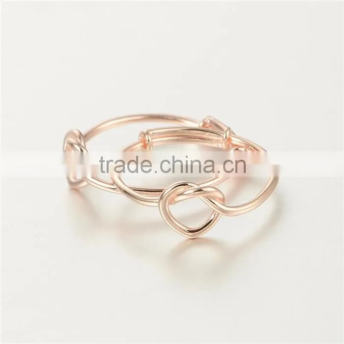 Simple Design 925 Silver Wedding Rose Gold Rings Without Stones