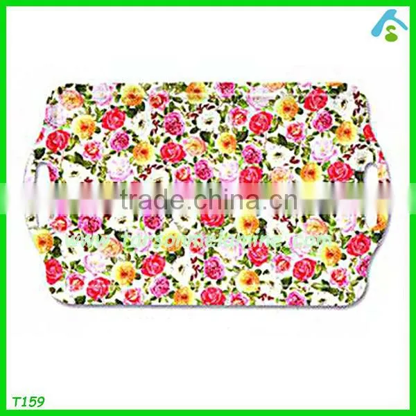 2016 fashional custom logo 100% melamine tray