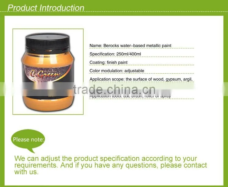 Water based washable Metallic Paint/metal paint with OEM/private label acrylic paint