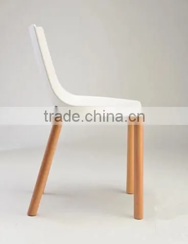 High Quality New Design Plastic Wooden Legs Chair Wholesale