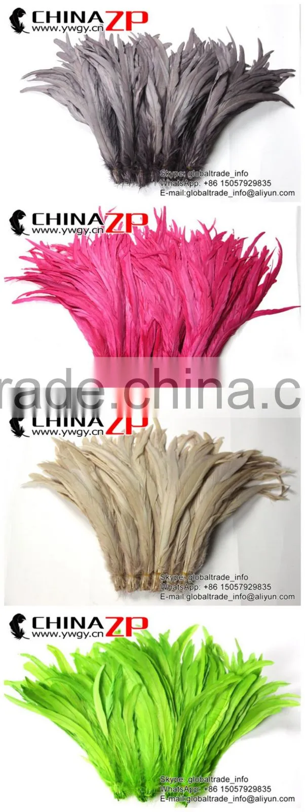 NO.1 Supplier ZPDECOR Best Selling Bleached White Fully Dyed Roosters Chicken Feathers