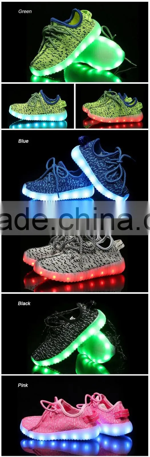 2016 Hot Selling Yeezy Footwear LED Outsole LED Light Up Shoe