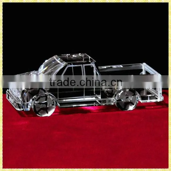 Handmade Engraved Crystal Oil Tanker Model For Business Annual Souvenirs