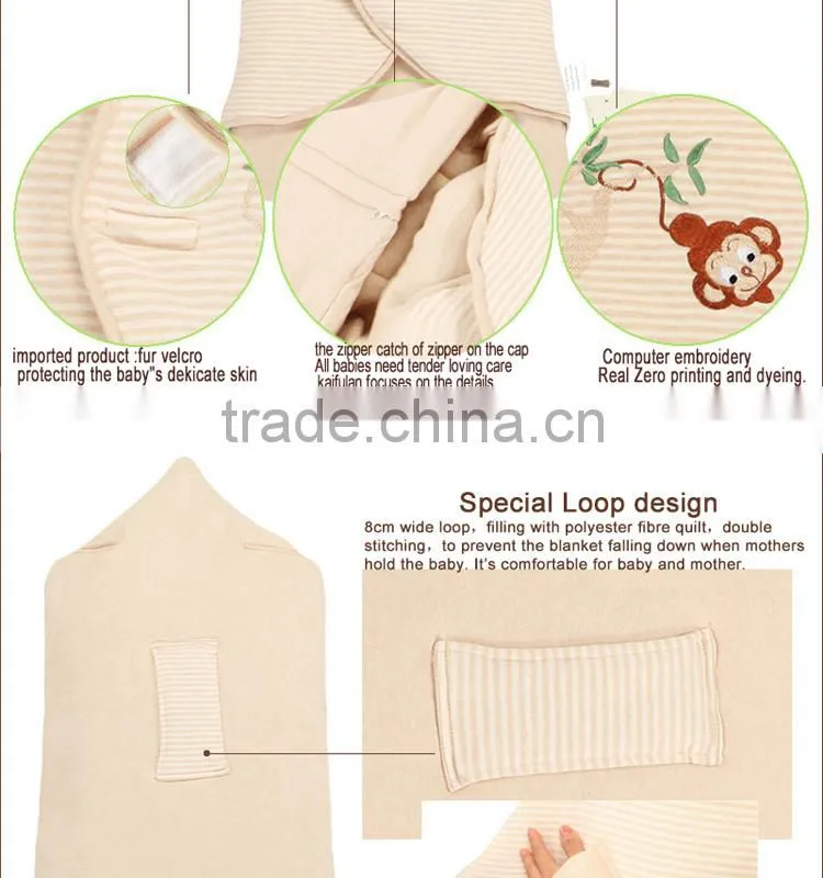 Embrodiery Newborn infant baby cuddle blanket quilted baby sleeping bag