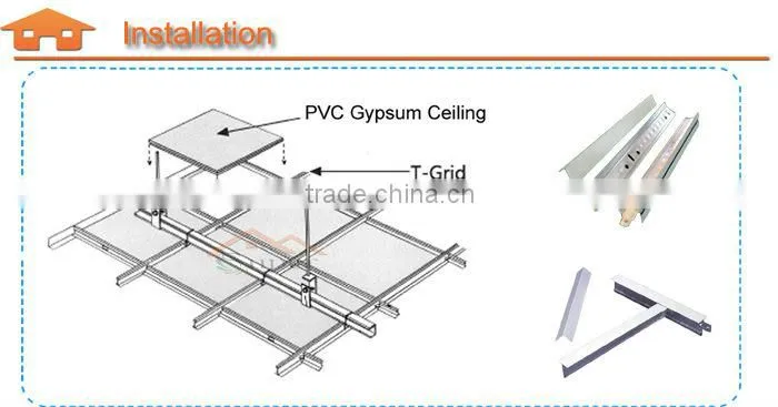 White Color PVC Gypsum Ceiling Tile 595*595