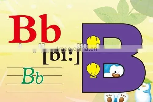 children learning cards 250g coated art paper english letter cards