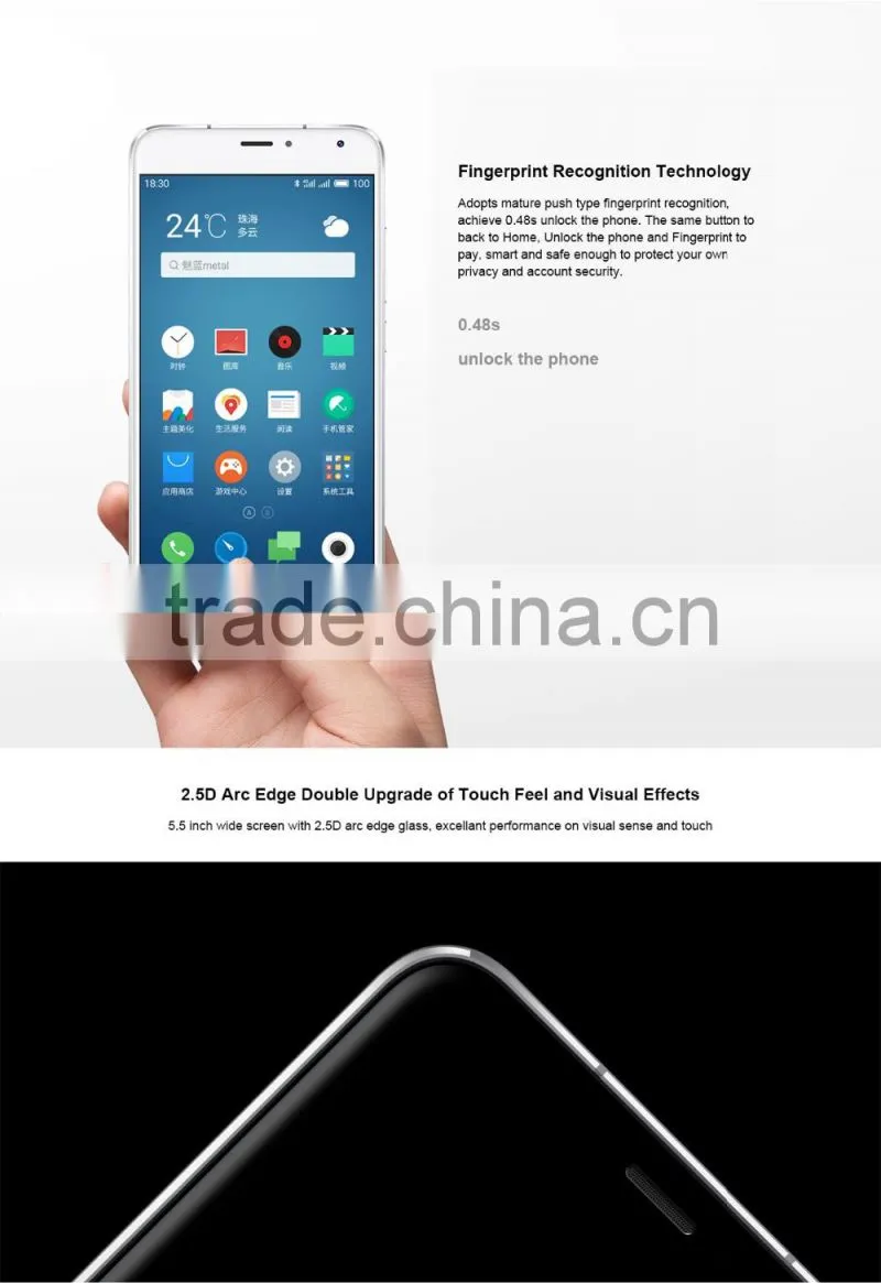Orginal Meizu M1 Metal Helio X10 Octa Core 2.0GHz 5.5'' 1920x1080 4G LTE 2GB RAM 16/32GB ROM 13.0MP camera 3140mAh Battery