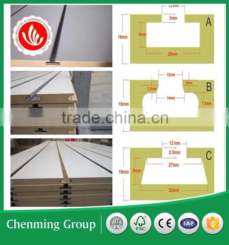 melamine slotted MDF panels