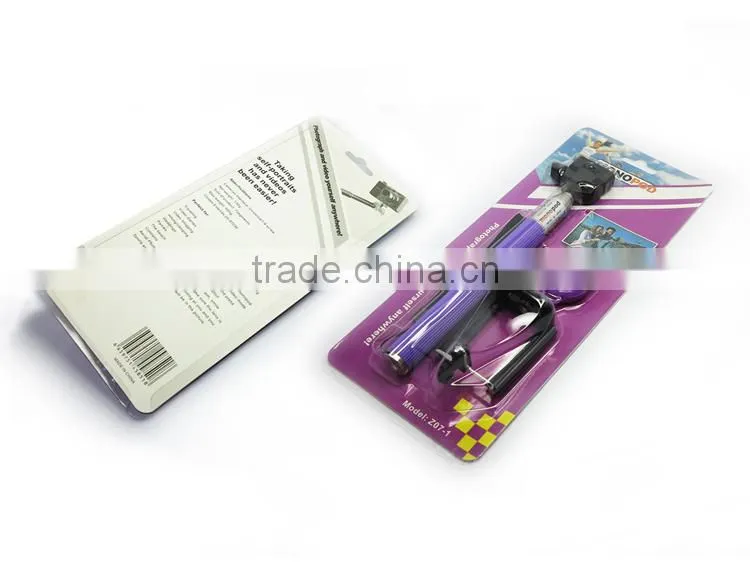 2015 new stick selfie with bluetooth custom selfie-stick for cell phone
