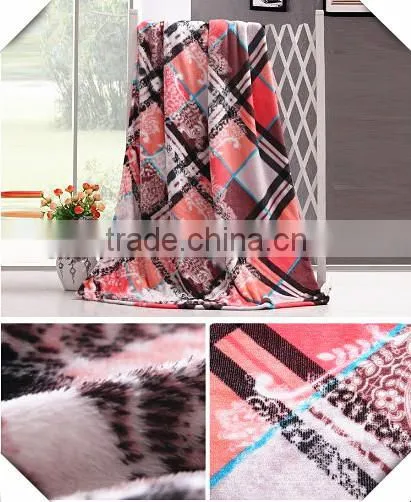 Plaid Print Ultra Soft Handfeeling Tartan Coral Fleece Bedding Set