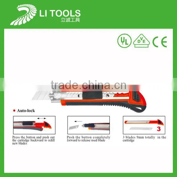 New design abs retractable folding cutter knife with carbon steel blade