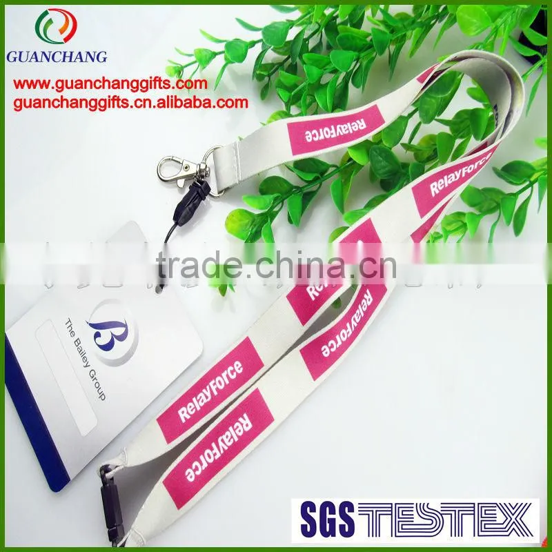 OEM promotion custom neck lanyards with eyelet PVC bag