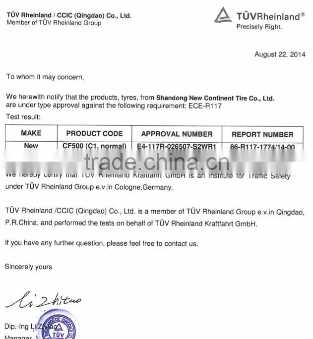 195/65R16C Chinese winter new car tires, COMFORSER tires, cheap car tires in china