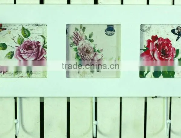Wooden decorative pictures wall hooks for hanging