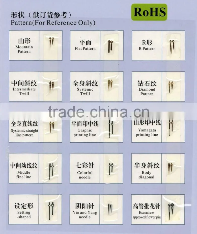 gold plating diamond cut watch hands without luminous