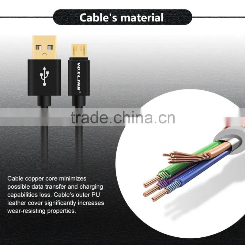 Voxlink fast charging 5v 1a Gold-Plated 0.25m/1m/2m/3m usb type c cable or micro USB 2.0 Charger Date Cable (connector optioal)