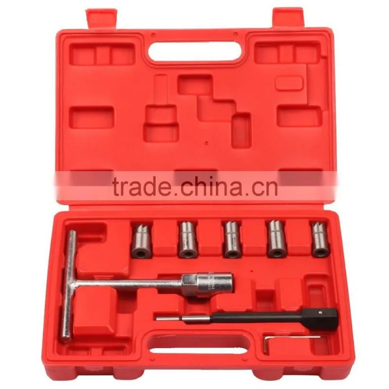 7PC Diesel Injector Seat Cutter Set Cleaner Carbon Remover Tools Kit
