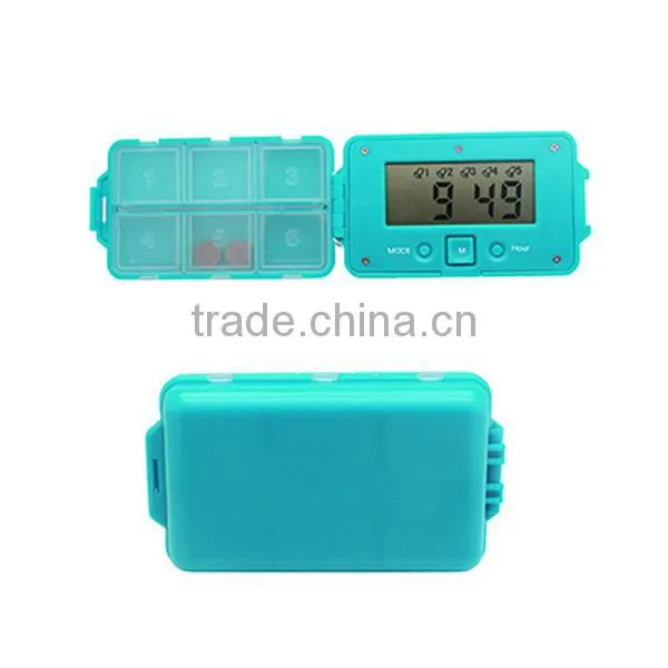 Portable 5 Group Pill Box with Alarm Timer