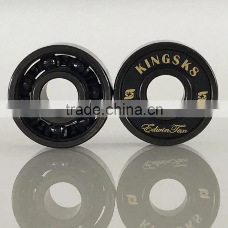 Skateboard Bearings Manufacturer of Kingsk8 Black Si3N4 Ceramic Ball Skateboard Bearings