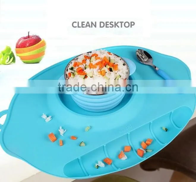 Portable Baby Antibacterial Waterproof Placemat with Sucker Dining Mat