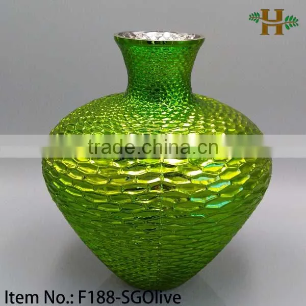 Pot Belly Olive Colored Flower Vase Wholesale Christmas Decoration