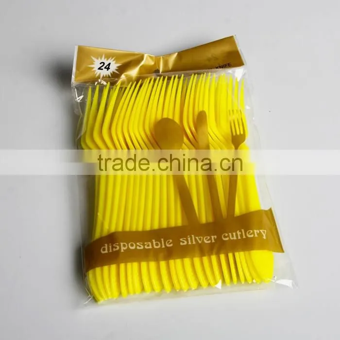 colorful disposable plastic fork for dessert or fruit