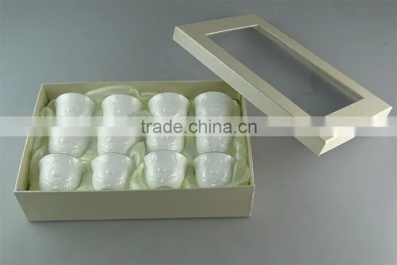 high quality White ceramic tea cup sets, 6 pcs/set,with color box paking.