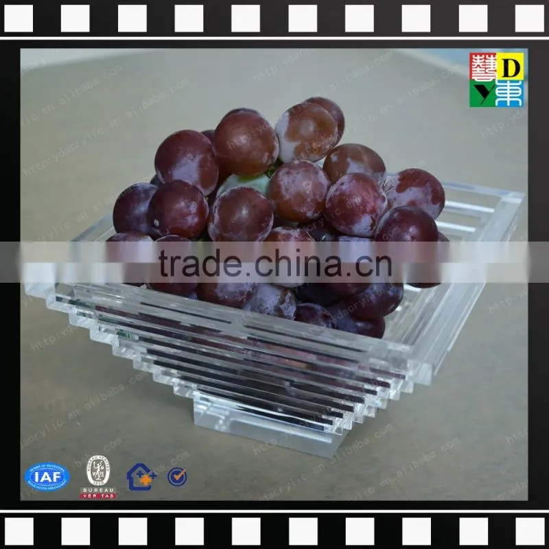 Hot sale acrylic fruit tray snakes tray in food grade from shenzhen yidong