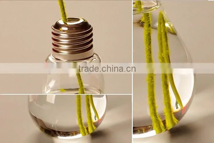 clear lamp bulb shape glass vases for home decoration