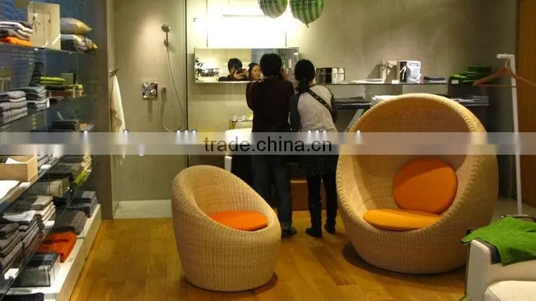 natural material wicker wowen household sofa with elegant lining (factory provide)