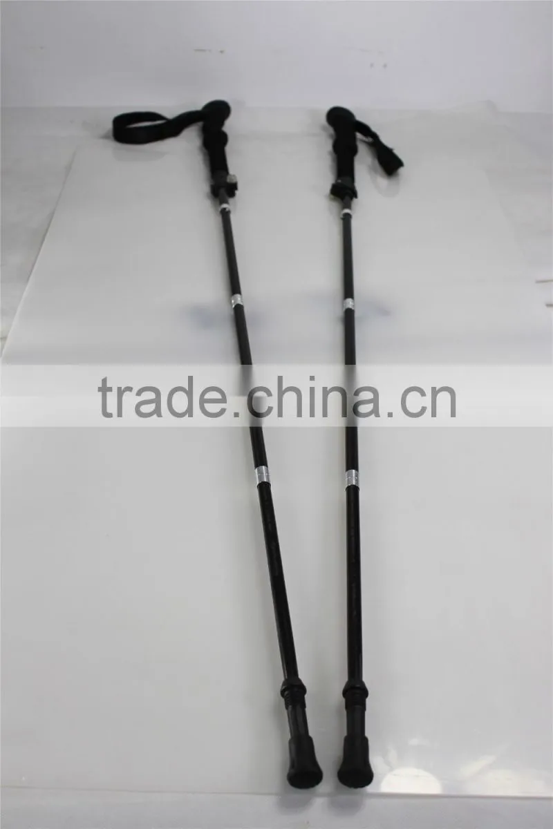 easy foldable walking stick, 3 sections, external lock, KEVLAR with PU covered, SZ17009F