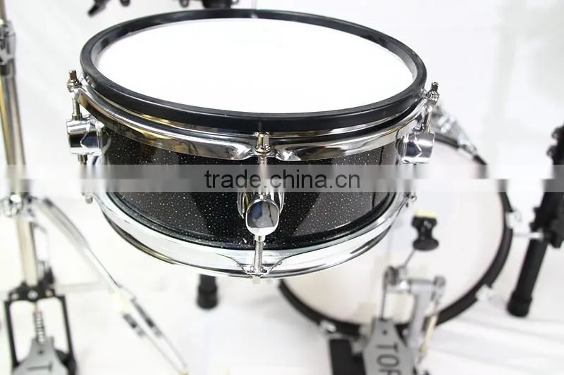 5 pc black wooden digital drum set