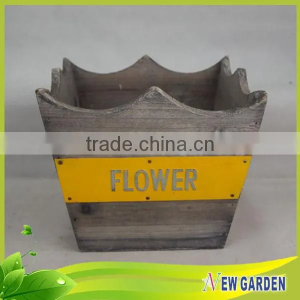 Multi-function Wood Flower Basket,Custom Recycled Plant Pot