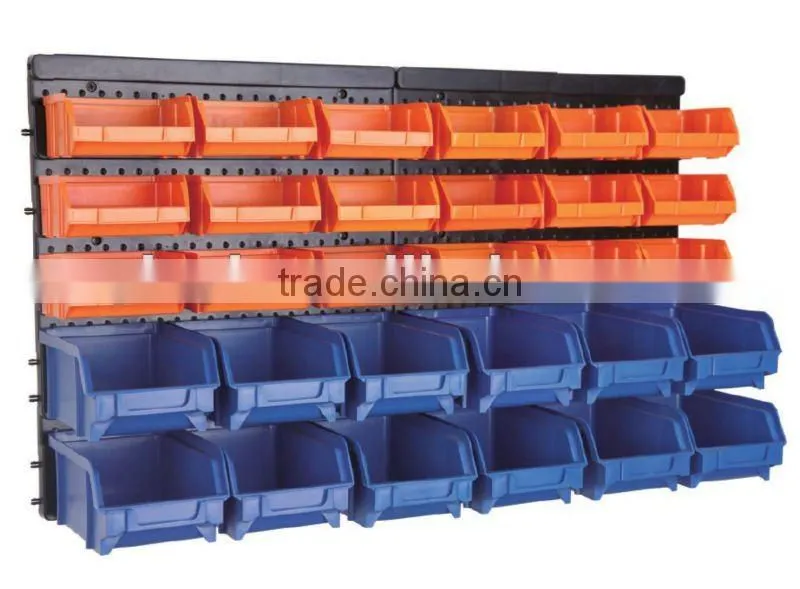 30 Bin Wall Mount Parts Rack,30 plastic storage bin kit, combination boxes,30 plastic wall mounted storage bin rack (202711)