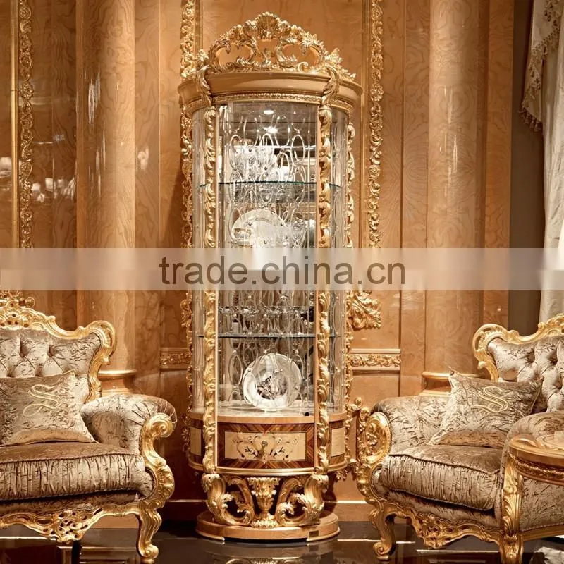 momodaLuxury French Louis XV baroque Buffet Sideboard Cabinet/ Antique dining room Cabinet With Mirror