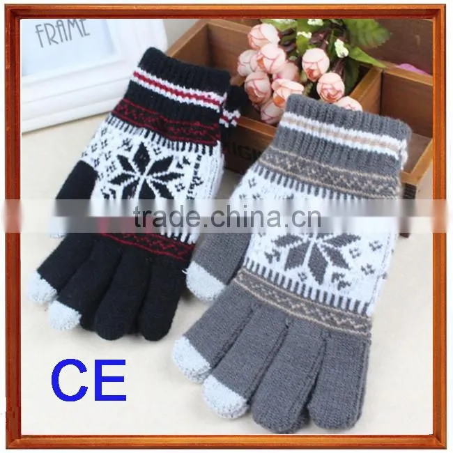 Ladies fashion Ladies fashion touch screen gloves smart phone 3 finger touch screen gloves