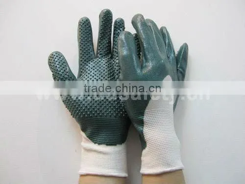 DDSAFETY 13G Black Seamless Knitted Nitrile Working Gloves
