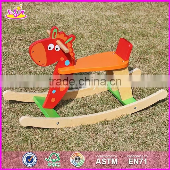 2017 New design funny rocking horse toddlers wooden ride on toys W16D109-S