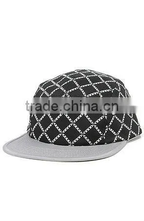 chambray pattern formal custom cheap 5 panel plain hat