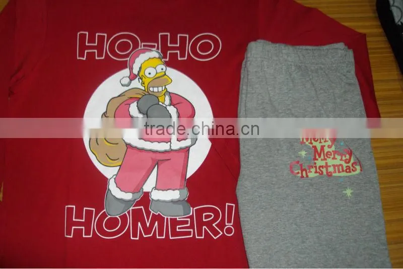 2014 design Pajama set, combed cotton soft sleepwear pajama