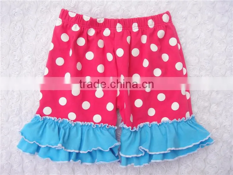 2016 china yiwu product and wholesale and EXW price cotton shorts with rufffle for baby kids for summer and sport wearing