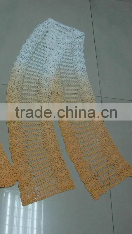 ombre crochet cotton scarf