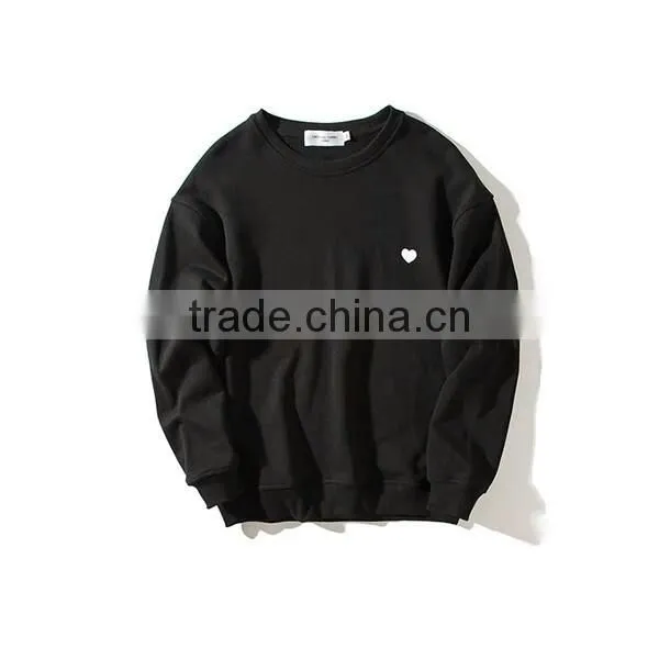 Adorable long sleeve red heart print sweatshirt,latest design ladies crewneck sweatshirt