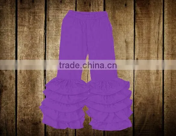 2016 Latest Designs baby Muliti Ruffles Pants Girls Soild Colorful leggings Kids Children Girls' Wholesale Ruffle legging pants